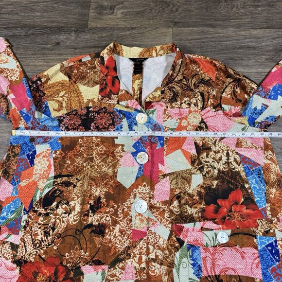 Ali Miles Womens 3X Multicolor Jacket Top Button Front Buttoned Back - Picture 7 of 10